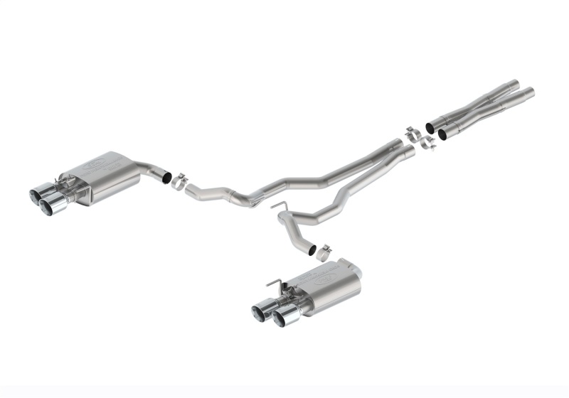 Ford Mustang Performance Exhaust - Ford Racing - Cat-Back, Sport, Active, 304 Stainless Steel - Chrome - 2024+ Ford Mustang Performance Exhaust - Ford Racing - Cat-Back, Sport, Active, 304 Stainless Steel - Chrome - 2024+